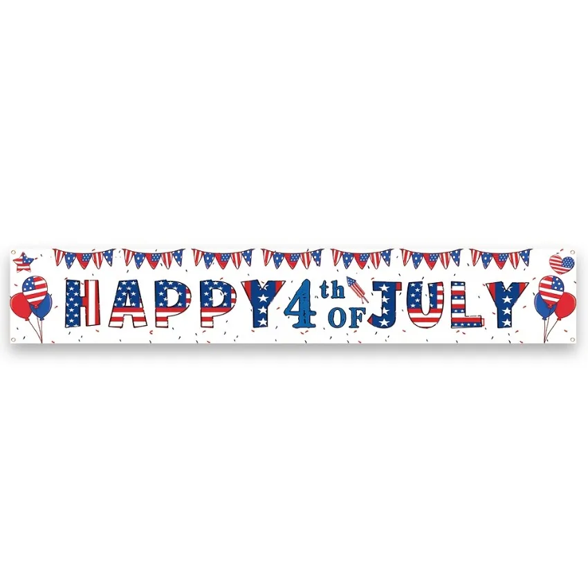 Independence Day Banner 118x19.6 Inch 4th of July Party Decoration American Holiday Hanging Banner Home Patio Decor