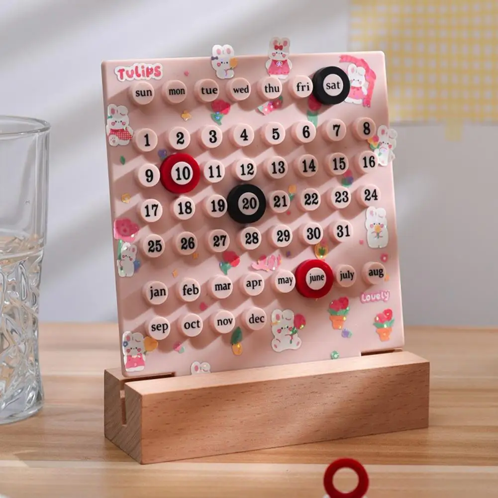 

Creative DIY Calendar Gift Perpetual Calendar with 3 Rings Super Perpetual Scheduler Desktop Decoration Ornament Date Record