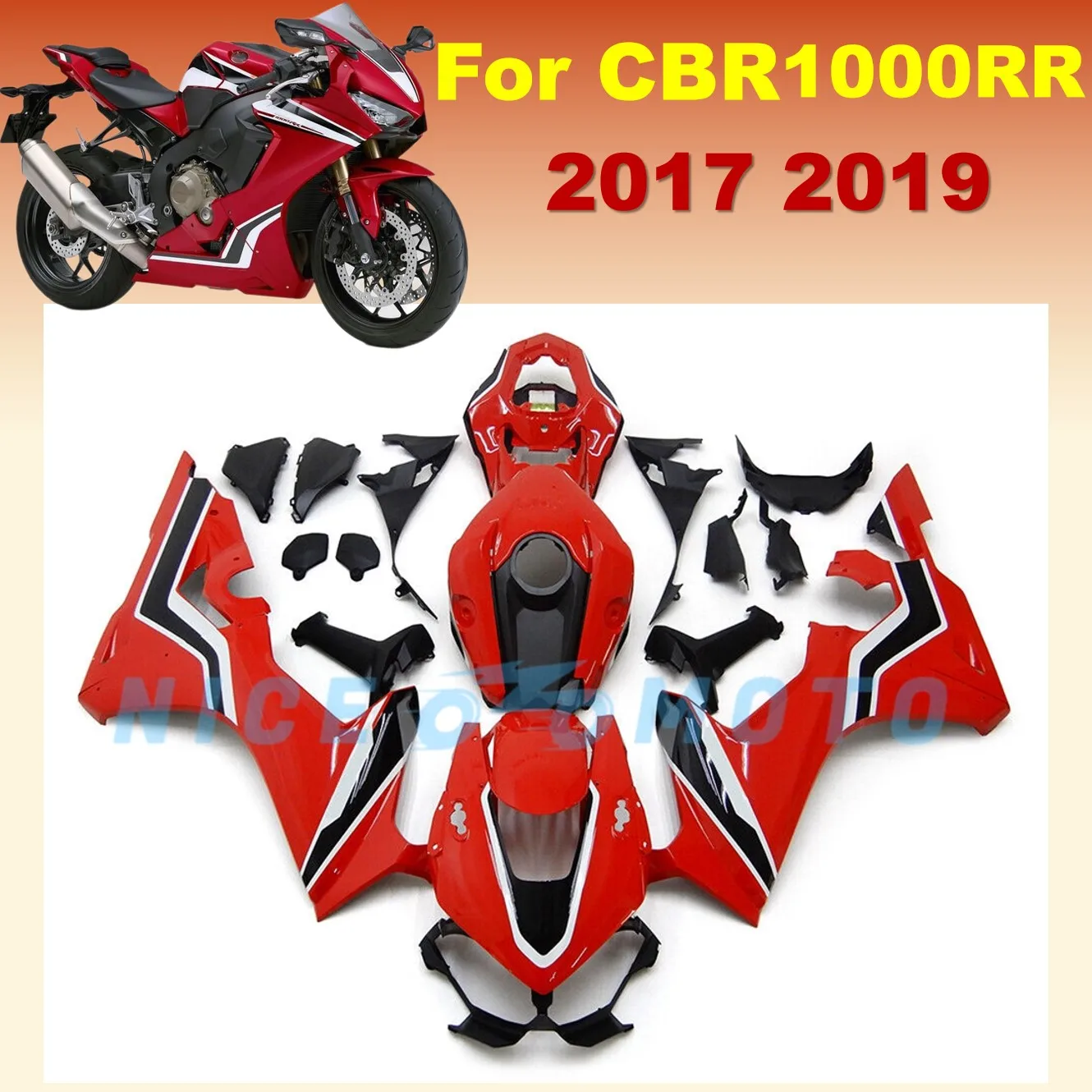 

Fit For CBR1000RR 2017 2018 2019 CBR1000 RR CBR 1000RR 17 18 19 Red High Quality Motorcycle Injection Mold fairings