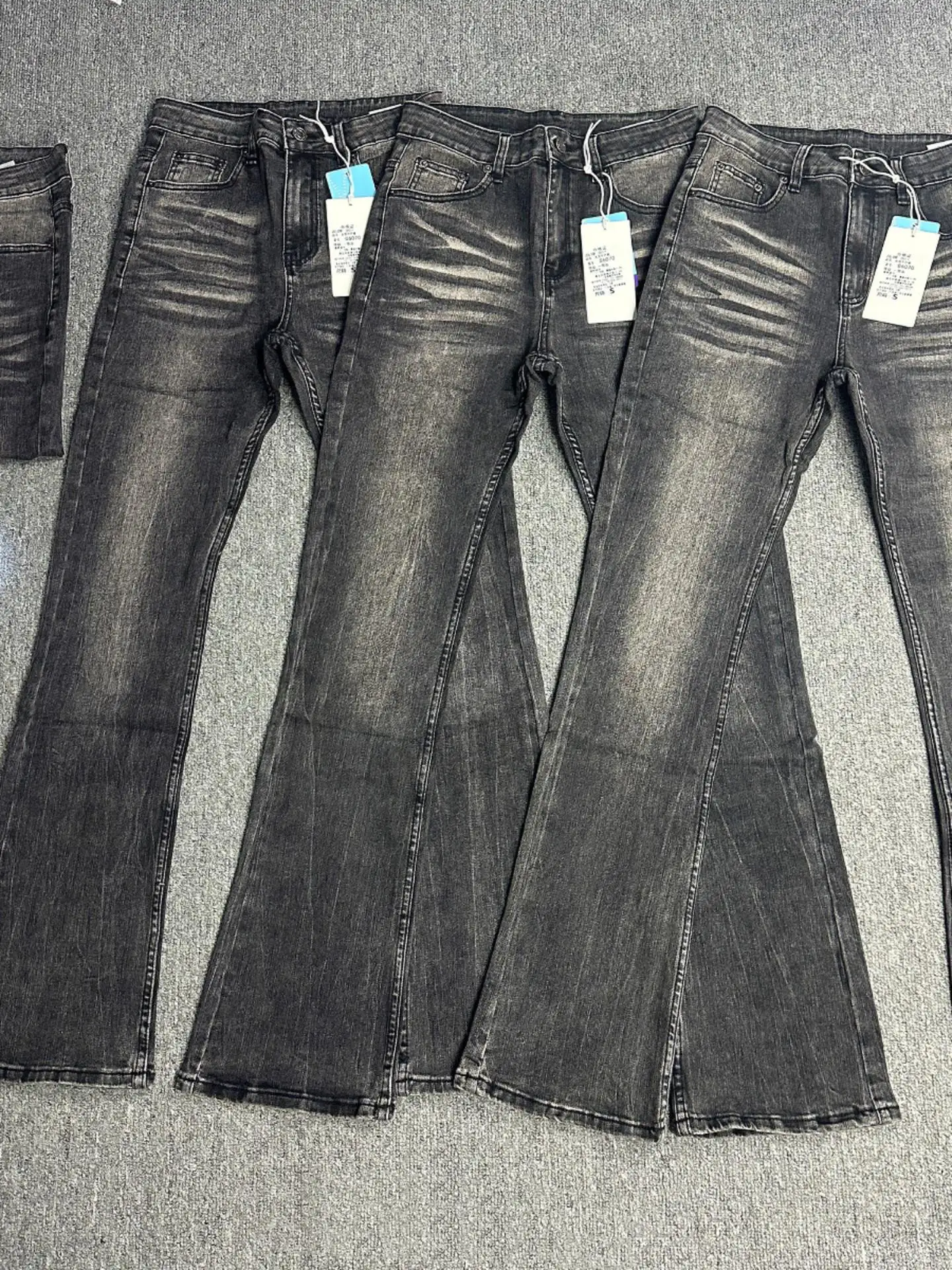 

Джинсы прямого кроя с микро-клешем в американском уличном стиле, облегающие брюки для мужчин и женщин, модные повседневные осенние модели