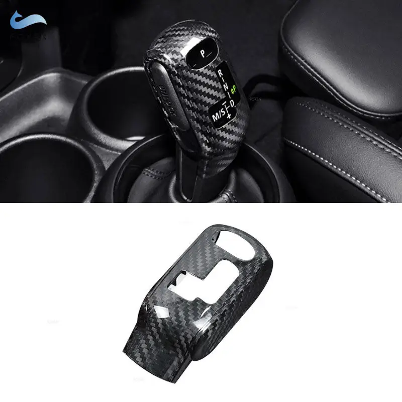 

Настоящее углеродное волокно для Mini Cooper F54 F55 F56 F57 F60 2020 2021 2022 2023, автомобильная ручка переключения передач, крышка головки, аксессуары для интерьера
