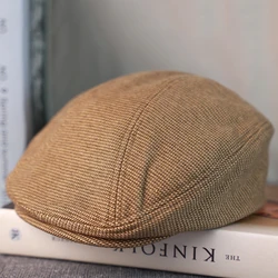 Retro New Autumn and Winter Wool Newsboy Cap Keep Warm Beret Men's Women Literary Retro Hat England Hats Male Hats A-5