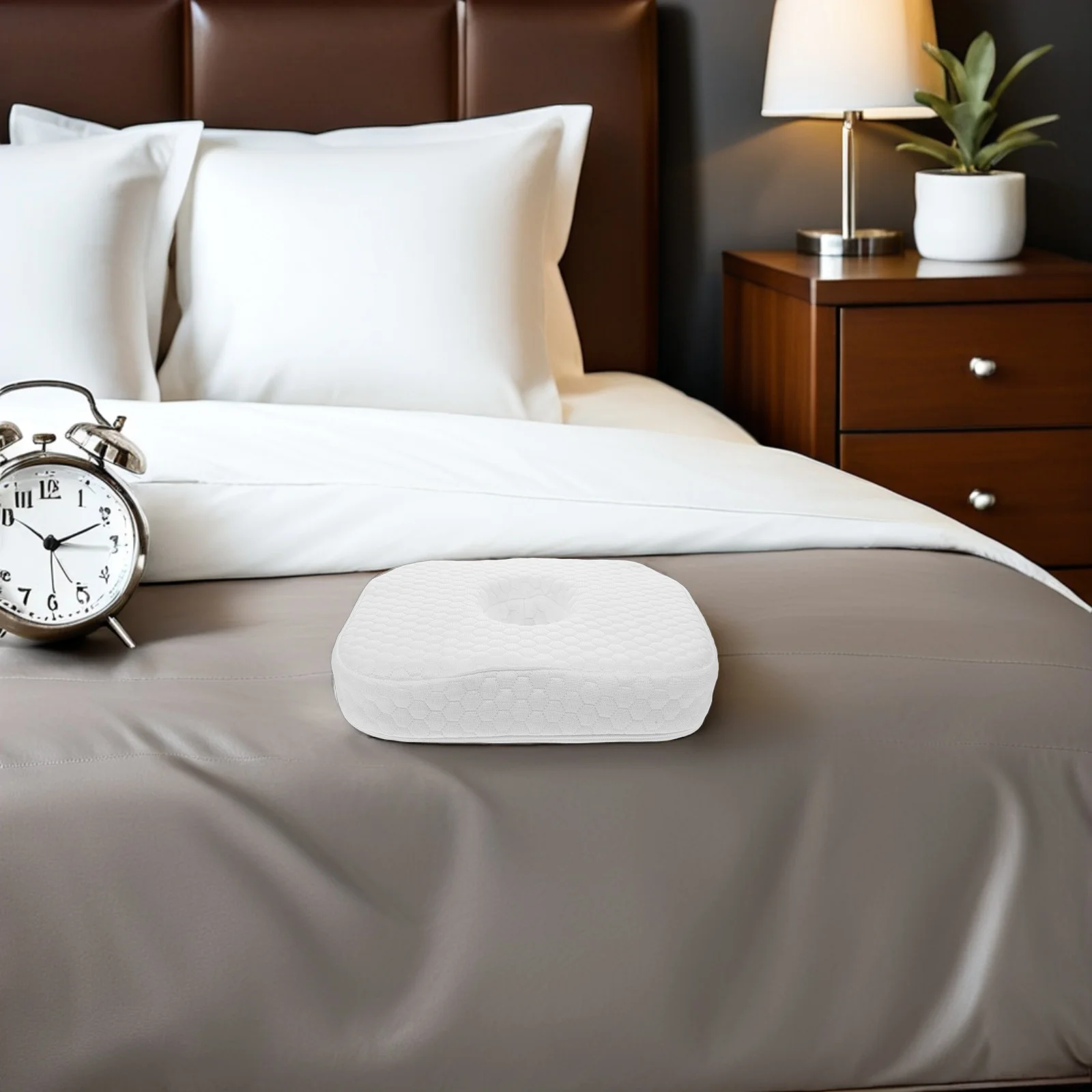 

Подушка для пирсинга ушей из пены с эффектом памяти с отверстием для бокового сна, полый дизайн, подушка для поддержки мочки уха, для пирсинга, хирургии ушей