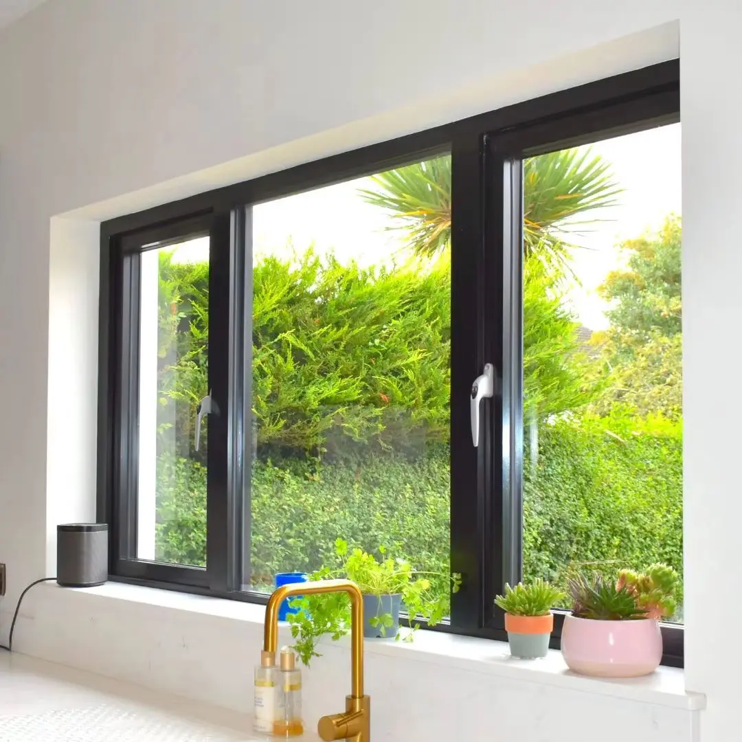 Affordable Soundproof Bedroom Window Thick Aluminum Frame Double Layer Glass Hinged Windows CE Certification Casement Windows