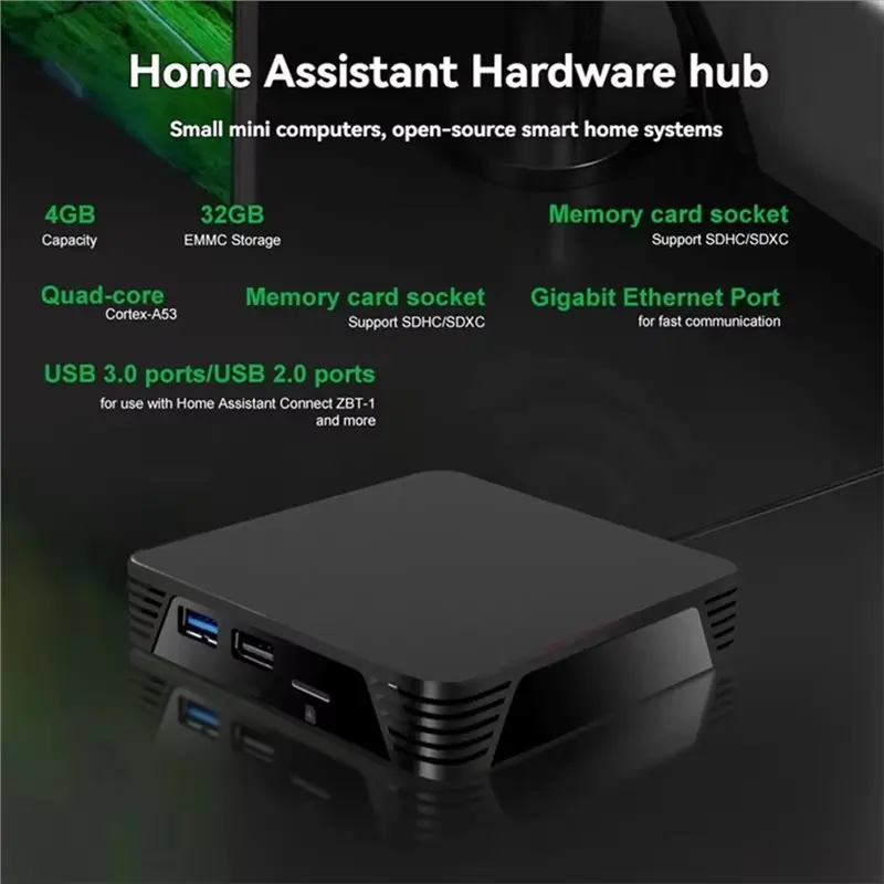 CJSD-Zigbee 2MQTT/ZHA For Home Gateway 4G+ 32G USB 3.0/2.0 Quad-Core Cortex-A53 For Home Automation EU Plug Smart For Home