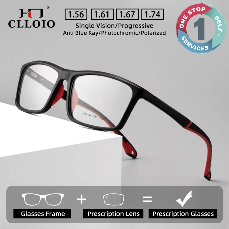

Спортивные ультралегкие съемные очки CLLOIO для коррекции близорукости, для тенниса, велоспорта, баскетбола, мужские прогрессивные очки для чтения