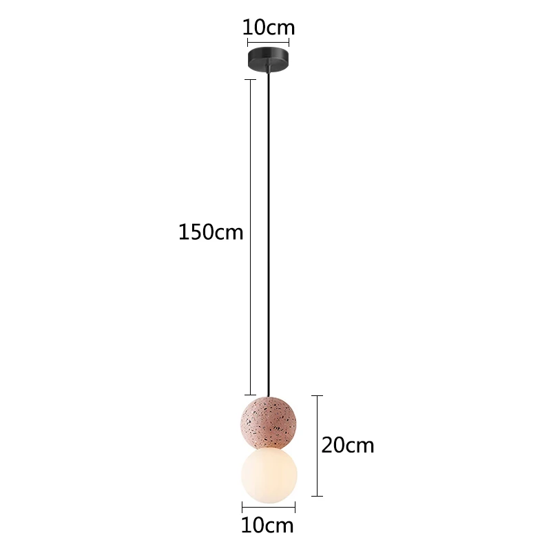 Imagem -06 - Luzes Pendentes de Cimento de Pedra Falsa Nórdica Design Industrial Sala de Jantar Cozinha Restaurante Cabeceira Bola de Vidro Simples