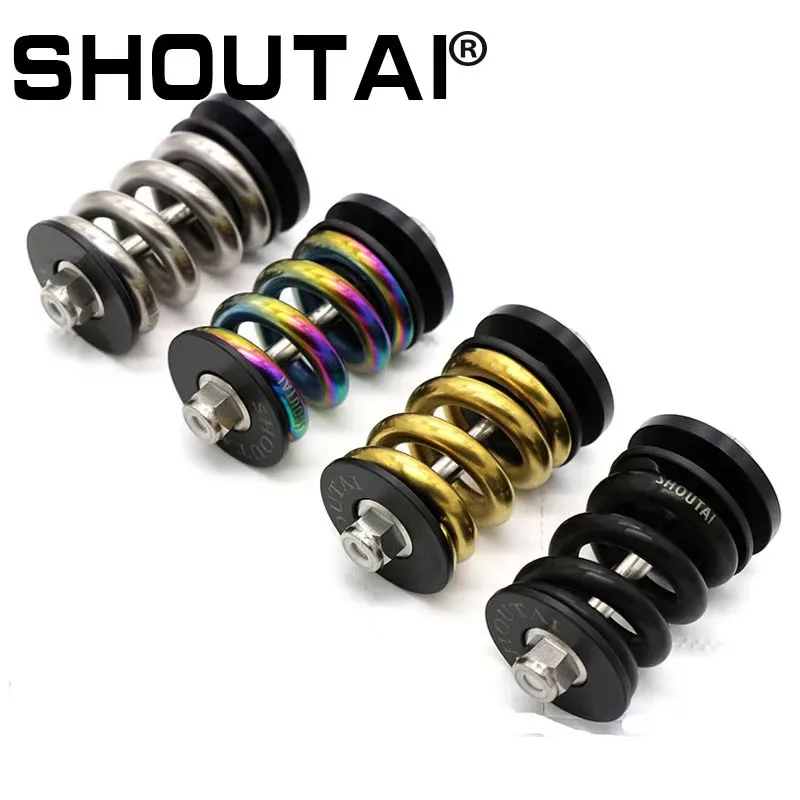 SHOUTAI-Rear Shock Absorber For Brompton BMX, TC4 Titanium Alloy, Bicycle Parts, 4 Colors, Spring