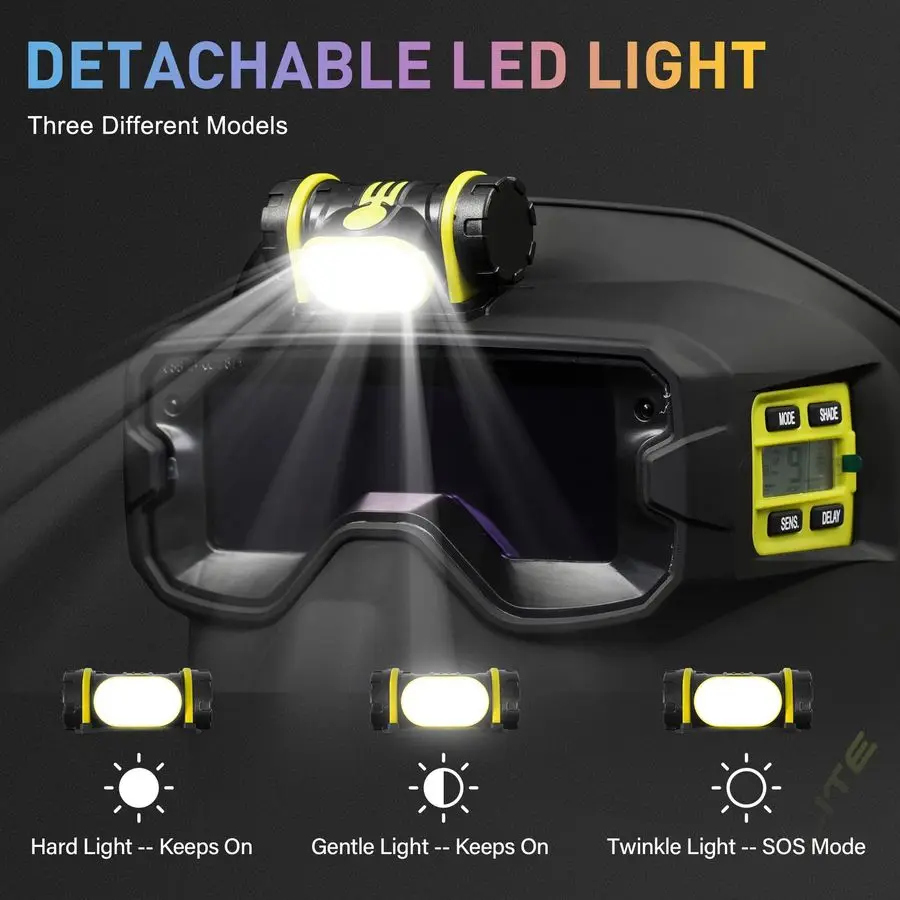 مجموعة نظارات لحام SPOTLITE True Color Auto Darkening، قناع حماية كامل للوجه لـ Tig، Mig، عصا قطع البلازما، أمبير الرقبة #5