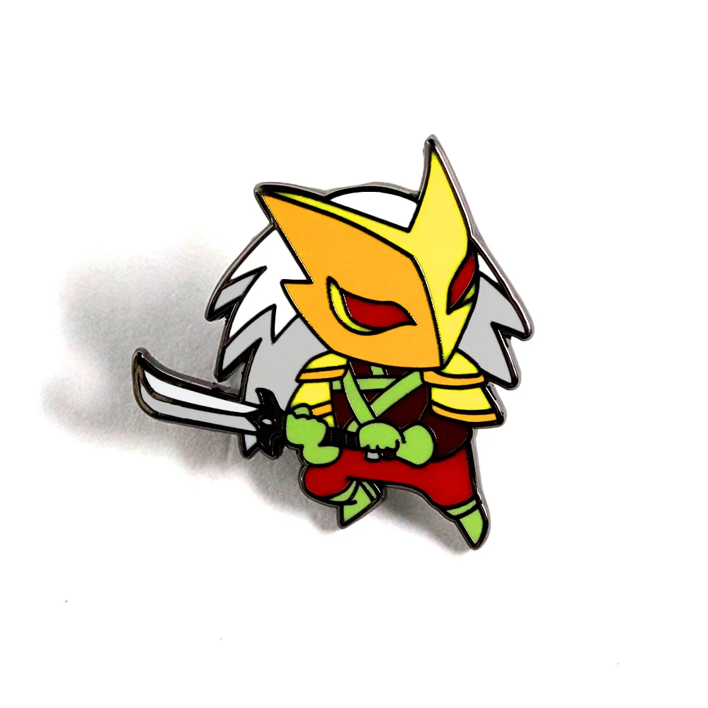 Retro-Stil Goldhelm-Krieger-Brosche „Slay The Spire“ Krieger-Abzeichen Q-Version Held mit Schwert Emaille-Pin Spiel-Peripherie – Detail 1