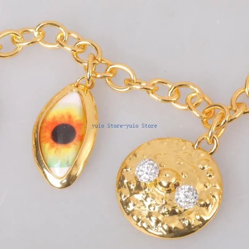 X7XB Metal Punk Eye Pendant Waist Chain Decoration For Women Body Jewelry Adjustable Belt Accessory for Halloween Event