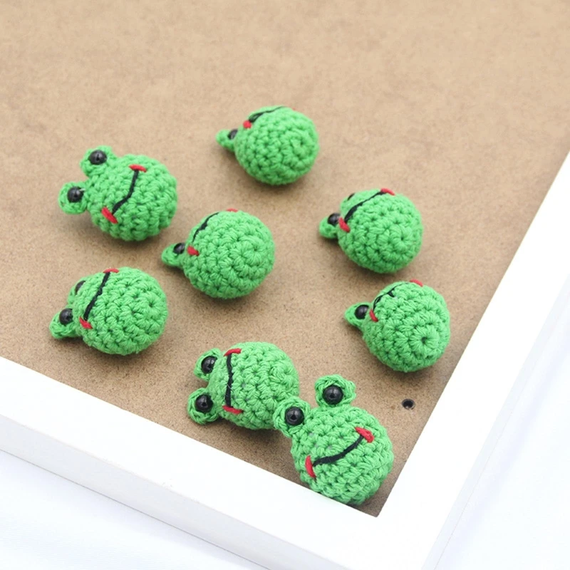 N80C 5 Pcs/Pack Handmade Crochet Woolen Animal Cartoon for Head Baby Teething Soother Decor DIY Pacifier Clip Chain Accessori