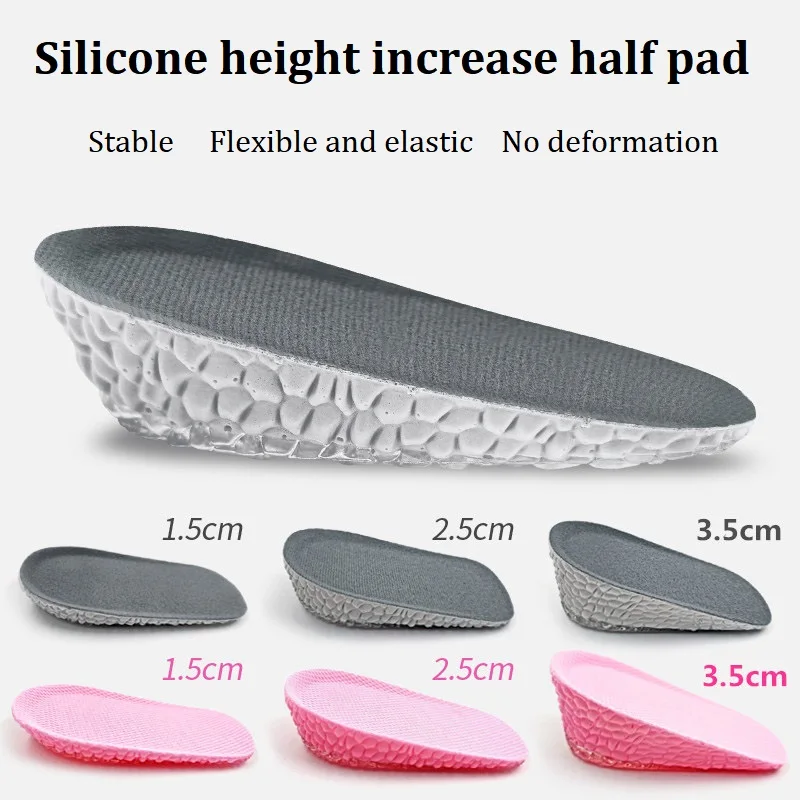 

Soft Popcorn Silicone Gel Insoles Height Increase for Heel Spurs Pain Foot Cushion Foot Massager Care Half Heel Insole Pad