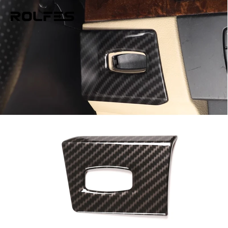 

ROLFES Carbon Fiber Car Ignition Switch Key Hole Cover Interior Trim Sticker For BMW 3 Series E90 E92 2005-2012 Car Accessories