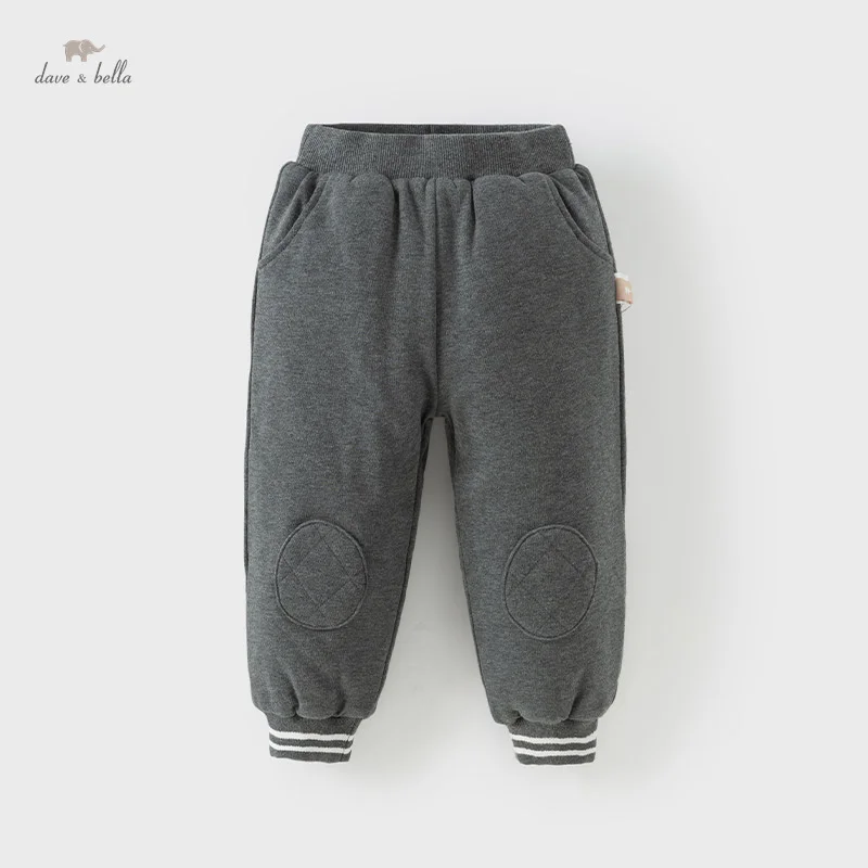 

Dave Bella Boys Cotton Pants Autumn Winter Baby Plush Grey Trousers Elastic Waist Thickened Outerwear Children Clothes DB4243741