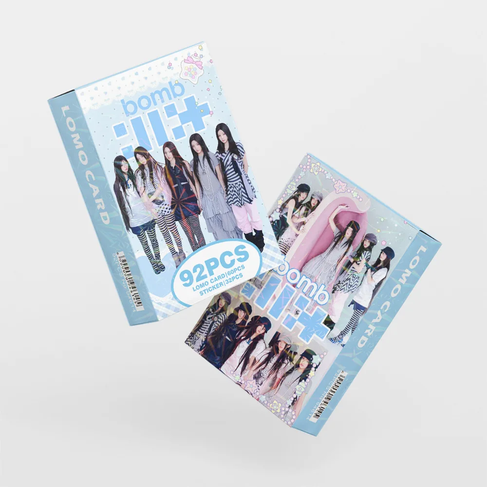 92A Girlgroup ILLIT Total Chain Neues Album BOMB Doppelseitige Promi-Fotokarten-Aufkleber Lomo-Karte – Detail 18