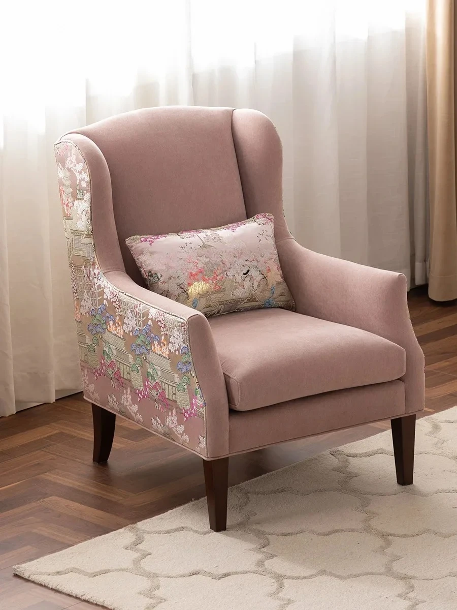 

A15 Американский ретро национальный тренд вышитый тканевый стул «Тигр» для маленькой квартиры, одиночный диван, кресло для отдыха в спальне