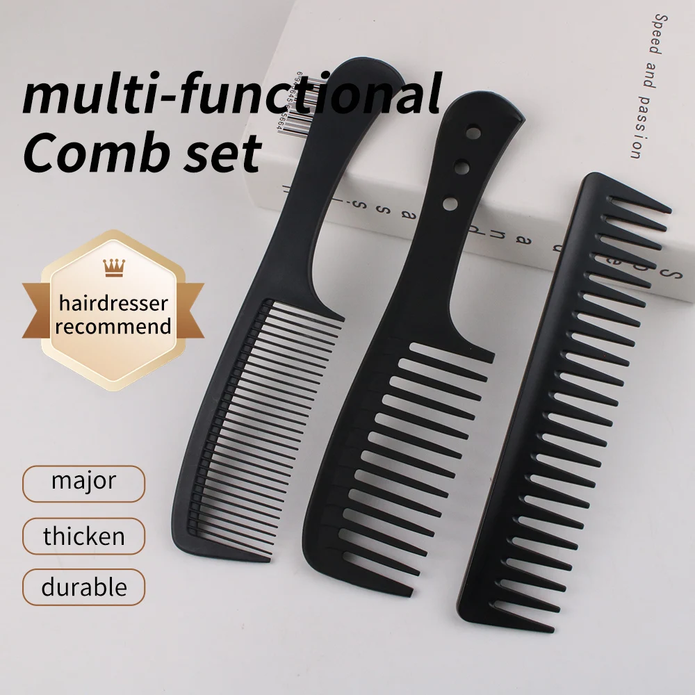Black large toothed comb, wide toothed comb, hair salon special inner buckle plastic anti-static pear blossom head hair comb, sm