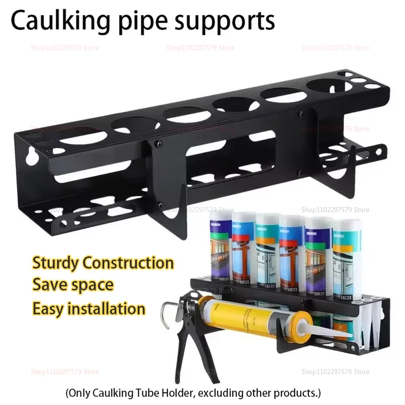 حامل أنبوب السد بندقية السد تخزين الرف الحائط مانع التسرب المنظم يحمل 6 أنابيب وأداة تخزين فوهة السد