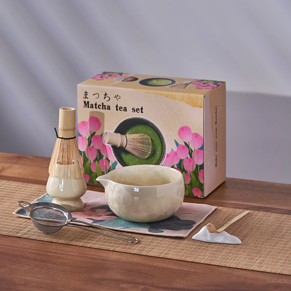 

7 шт., набор чаш для матча, керамика с кристаллизированной глазурью, бамбуковая кисть с ледяным узором, точеный в печь, в комплекте изысканные чайные инструменты для матчей