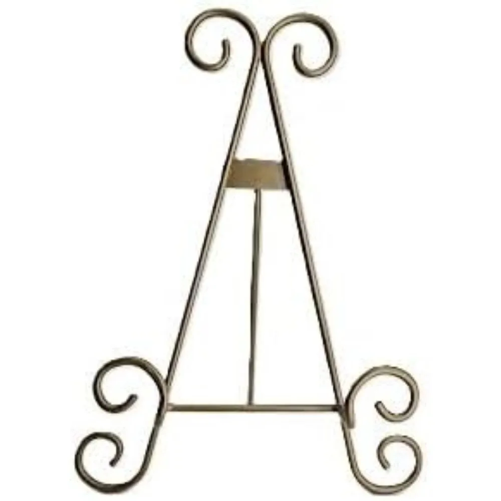 gold easel, tabletop plate and art holder, (gold, 12") (multiple sizes)