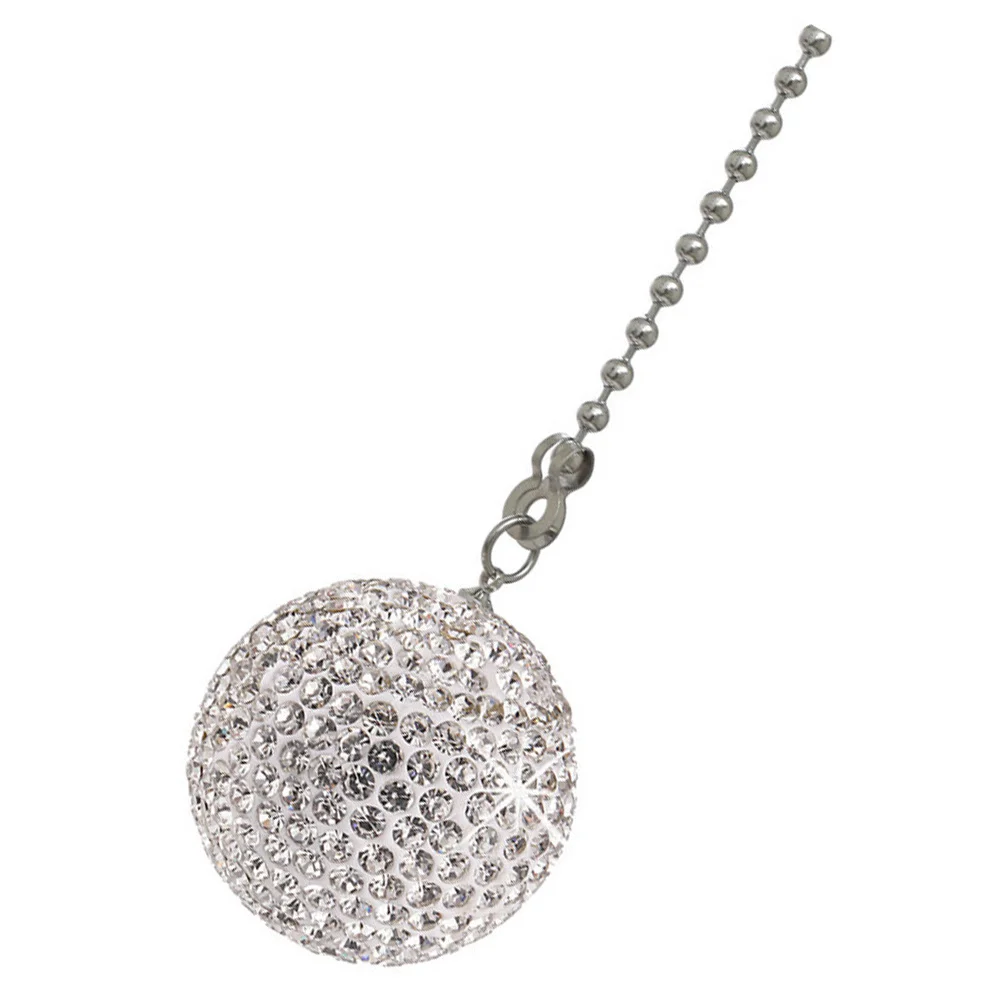 

1Set Ceiling Fan Pull Chain Stainless Steel Rhinestone Crystal Ball Pendant Pulling Switch Chain for Lamp Chandelier