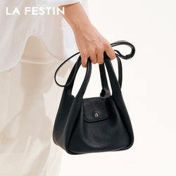 LA FESTIN Original Handbag Women Bucket Bags Luxury Designer Bag Shoulder Crossbody Bag 2024 New Ladies Leather Bag