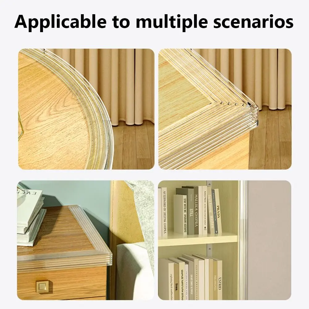 Tira protectora de esquina de PVC transparente a prueba de bebés, anticolisión Invisible, parachoques de muebles de Airbag suave de seguridad para niños