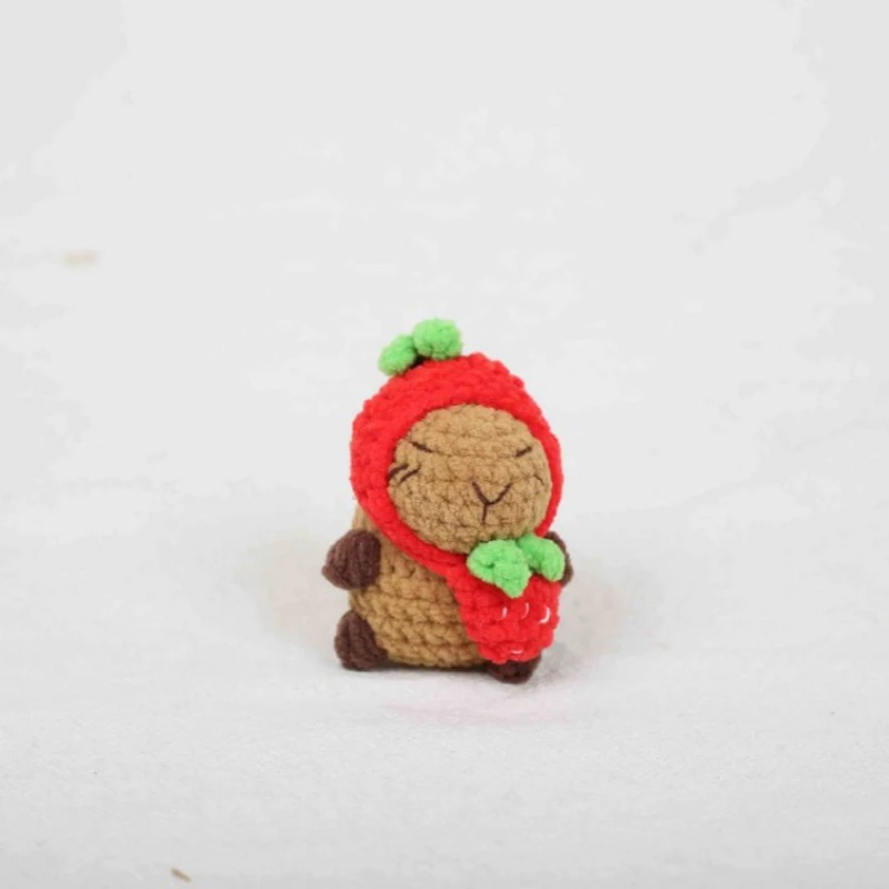 لطيف كابيبارا سلسلة الكروشيه سلاسل المفاتيح محبوك كابيبارا الصغيرة دمية Keyrings صناعة يدوية الكروشيه الكرتون الحيوان المفاتيح بالجملة