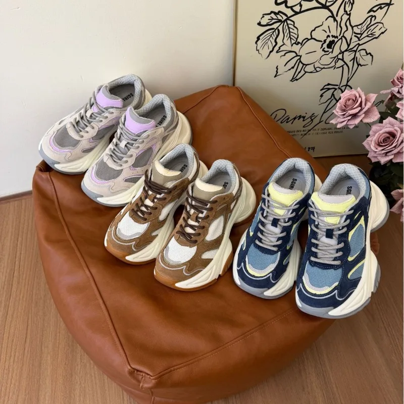 Height Increase Splicing Dad Shoes Women's New Versatile Platform Casual Sports Sneakers Trend Fashion