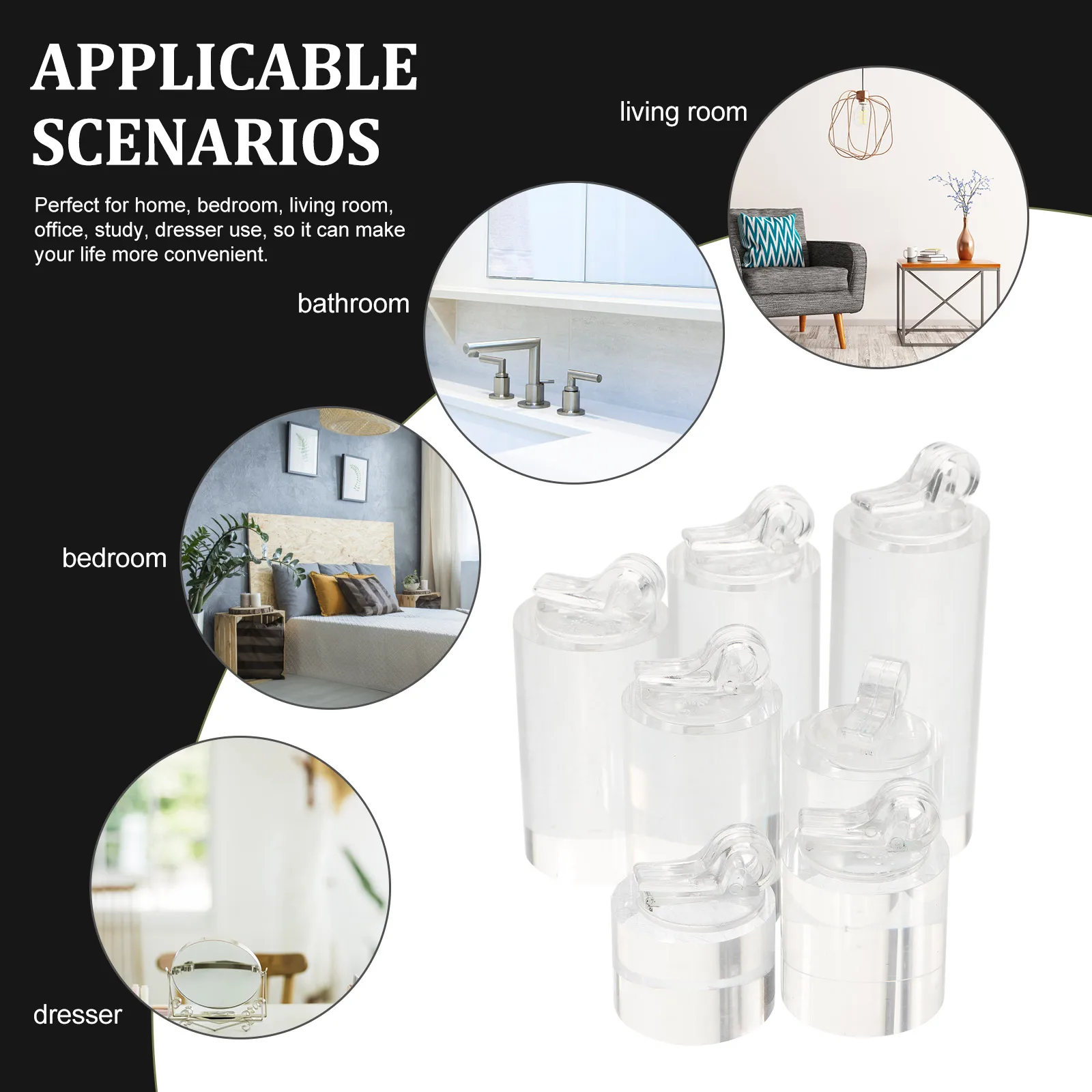 

7 Pcs Acrylic Jewelry Stand Ring Display Holder Storage Ornamnet Organizer Rack