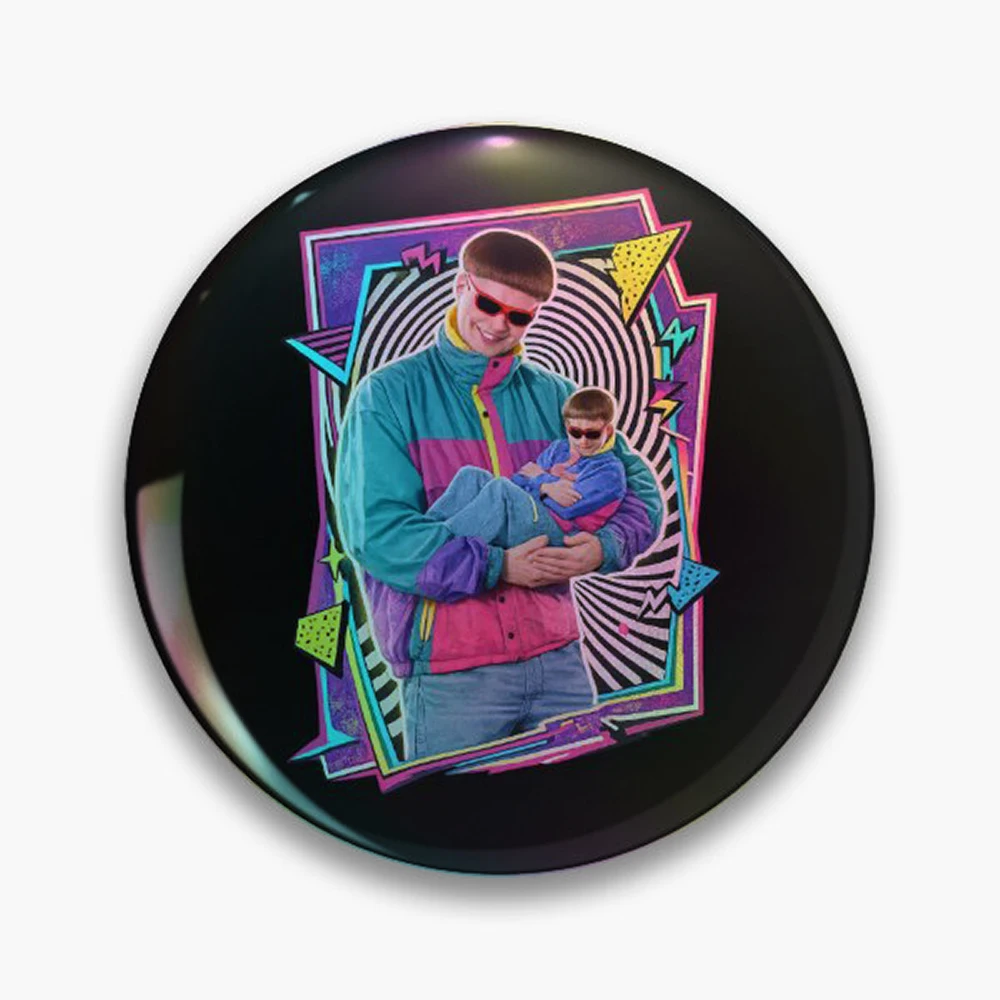 Oliver Tree Pin Holographic Star Heart Pin Brooches Laminated Button Fashion Accessory