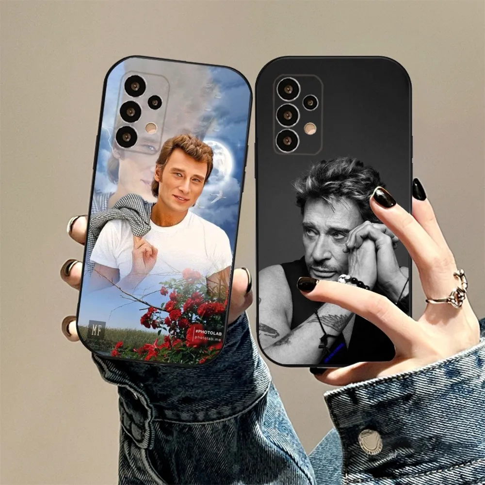 J-Johnny Hallyday Singer Phone Case For Samsung S24,23,22,30,21,10,9,Ultra,Plus,Lite,FE,5G Black Soft Case