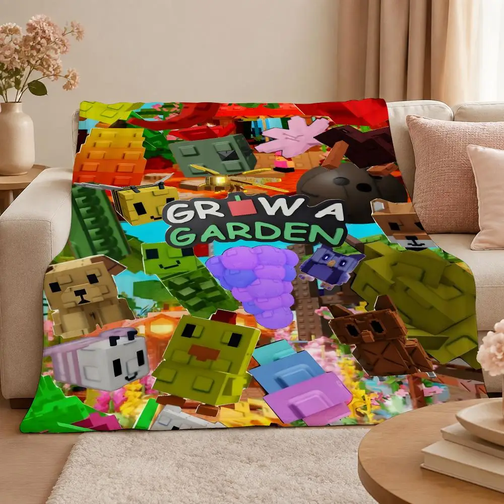 Game G-grow a garden Cozy Farming Simulator Throw 320g Soft Flannel Fleece Throw Blanket Cover Sofa Bed Dorm Nap Gift