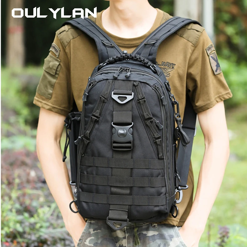 

OULYLAN Fishing Backpack for Men Outdoor Tactical Bag Sports Camouflage Shoulder Bag Mens Fishing Travel Bags Nylon Pack