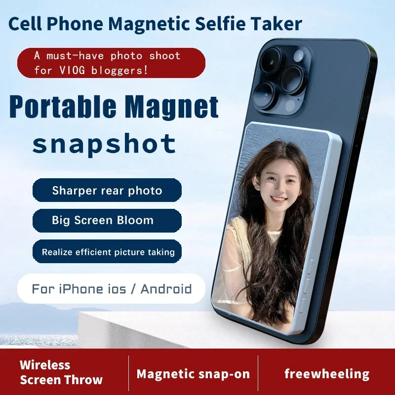 

Magnetic Vlog Monitor Screen Projector Photo Video Selfie Stick Remote Control Live Streaming Gifts for IPhone Android Phone