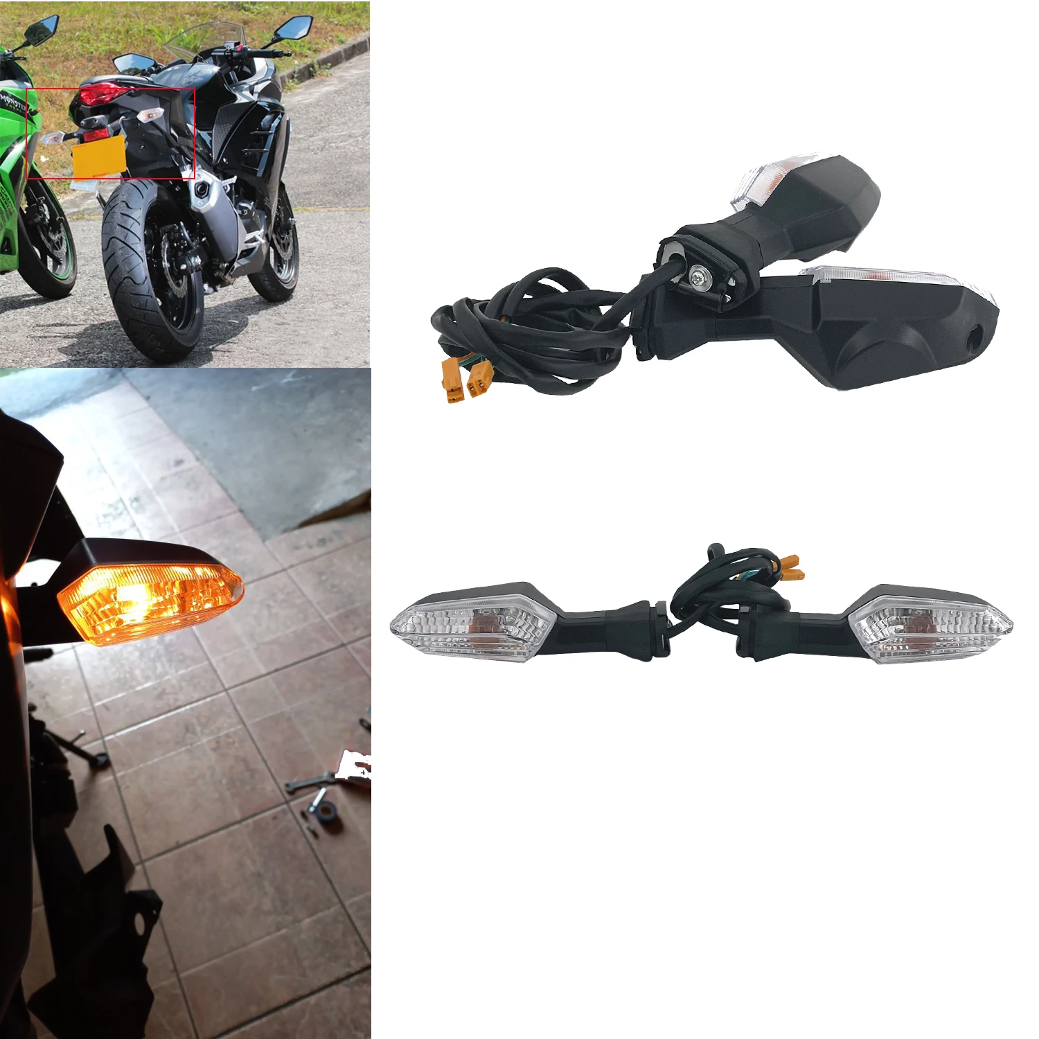 

Bulb Turn Signal Indicator Light Lamp Amber Blinker For KAWASAKI NINJA 300 1000 650 Z1000SX Z800 ER6N ER6F ZX6R