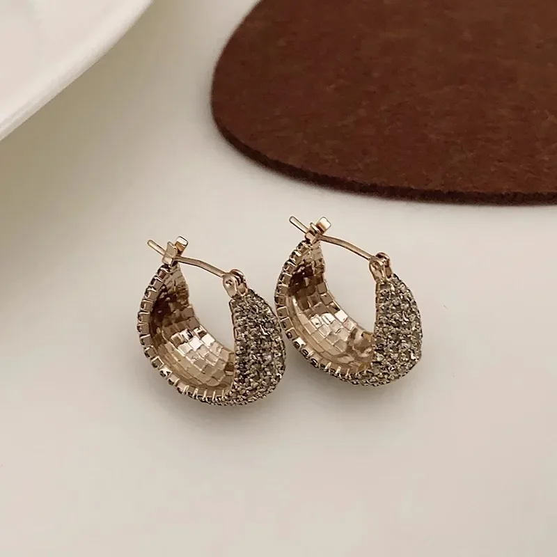 Delicate Gray Diamonds Earrings Earrings European and American Style Fashion Earrings Ladies Girls Travel Accessories