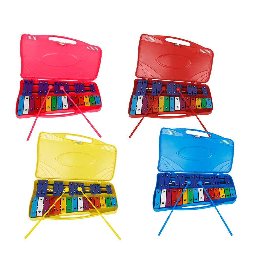 Professional 25 Note Xylophone Kids Percussion Musical Instrument Colorful Musical Toy With Music Songbook Carry Case Mallets