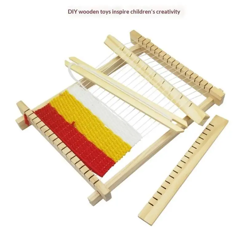 2026 NEW Children Wooden Handmade Weaving Loom Toy DIY Textile Knitting Assembly Craft Educational Learning Kit