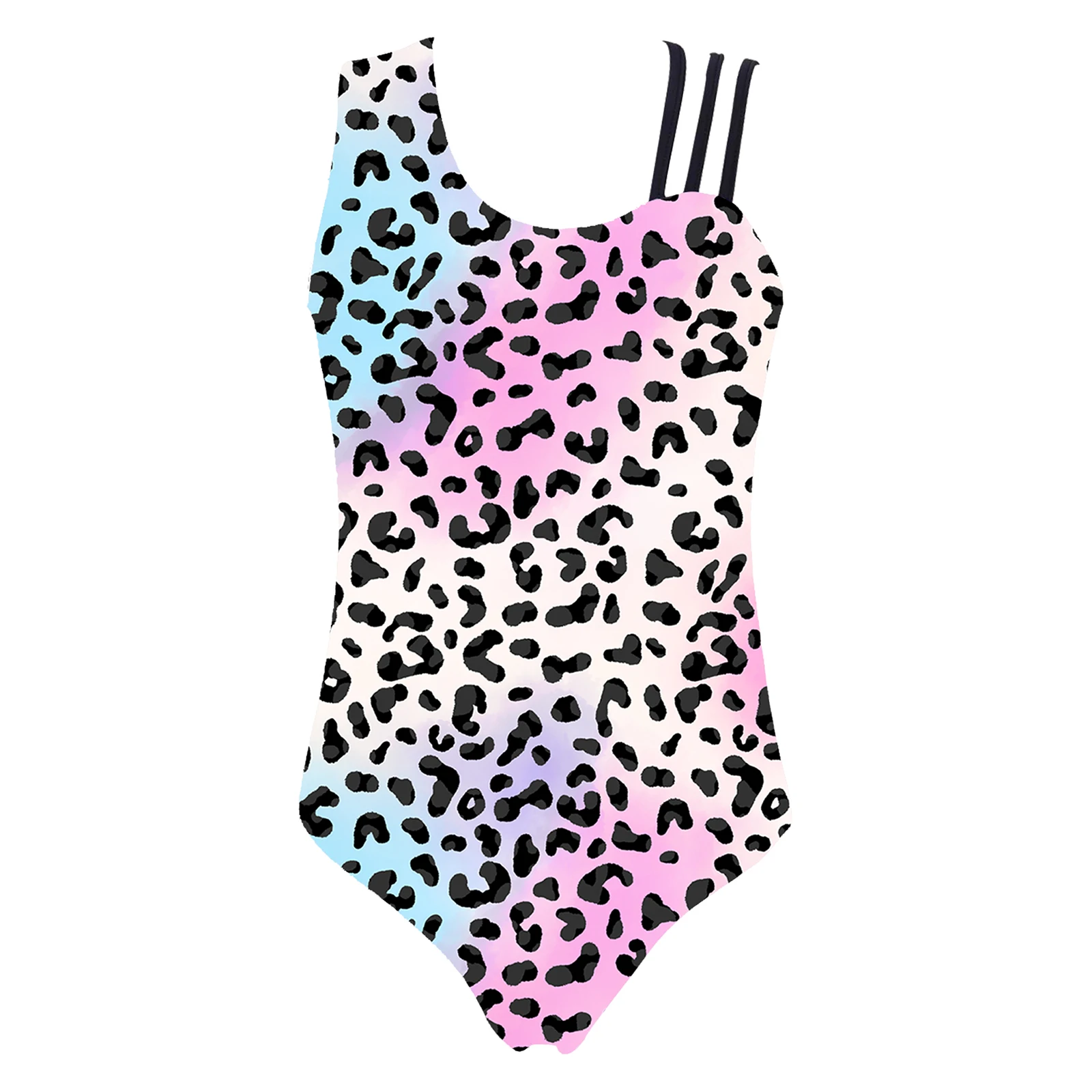 

Kids Girls Printed Ballet Leotard Tutu Bodysuit Asymmetric Shoulder Straps Gymnastics Leotards for Girls Skating Dance Jumpsuit