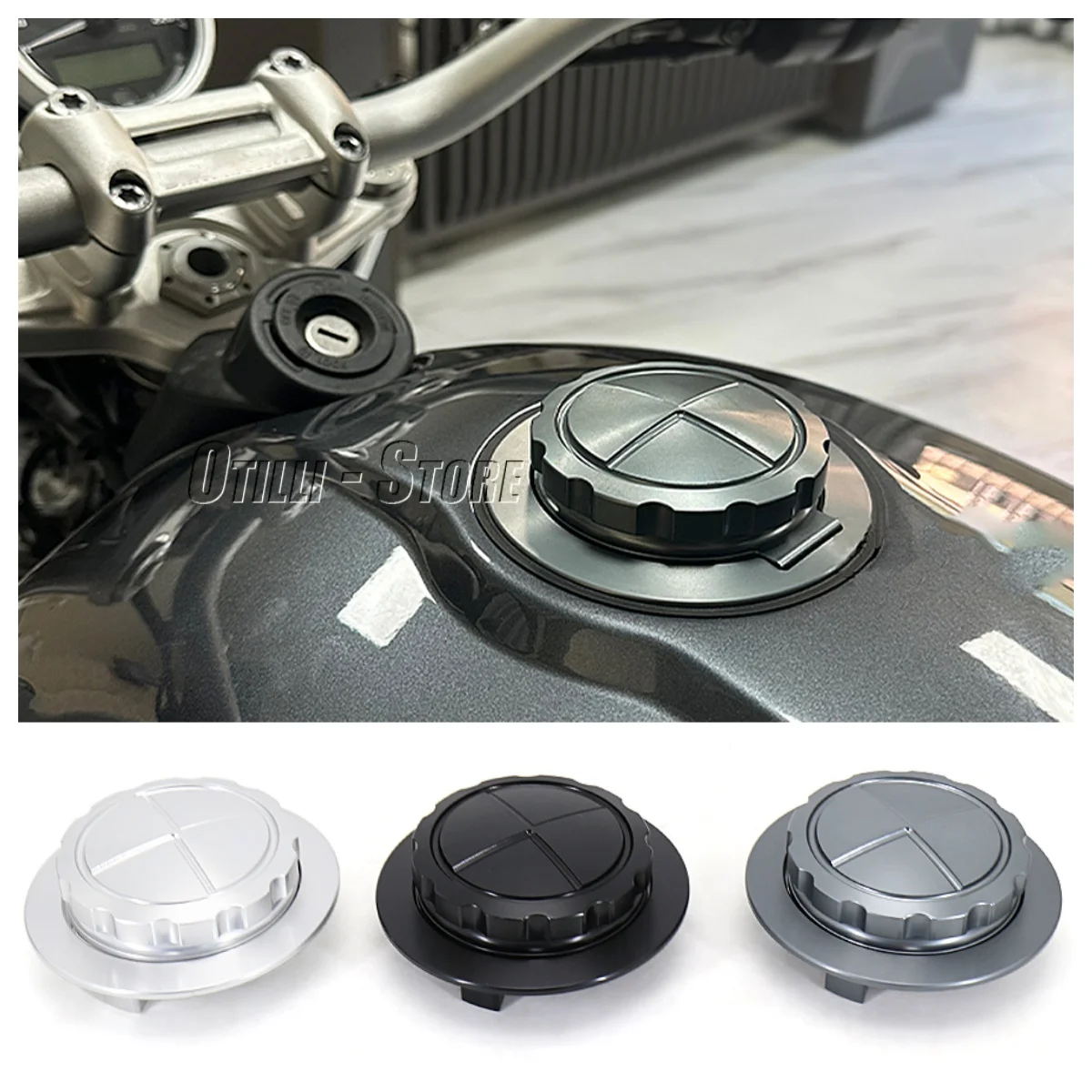 

New Motorcycle CNC Aluminum Fuel Tank Cap For BMW R9T R NINE T Pure Racer Scramble Urban G/S Magnetic Rotating Oil Tanks Cover