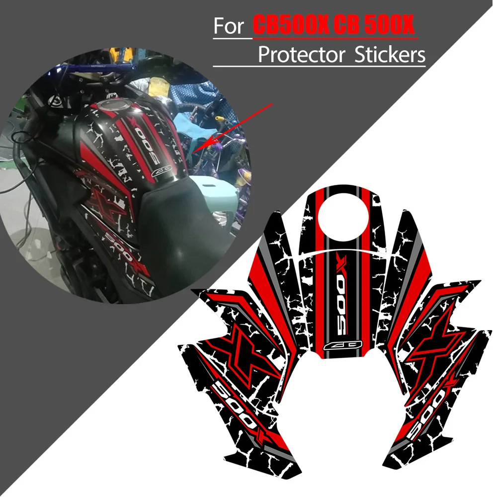 Fuel Oil Kit Knee Sticker Tank Pad Protector For CB500X CB 500X Tank Pad Trunk Fairing Fender Emblem Stickers Decals 2017-2021