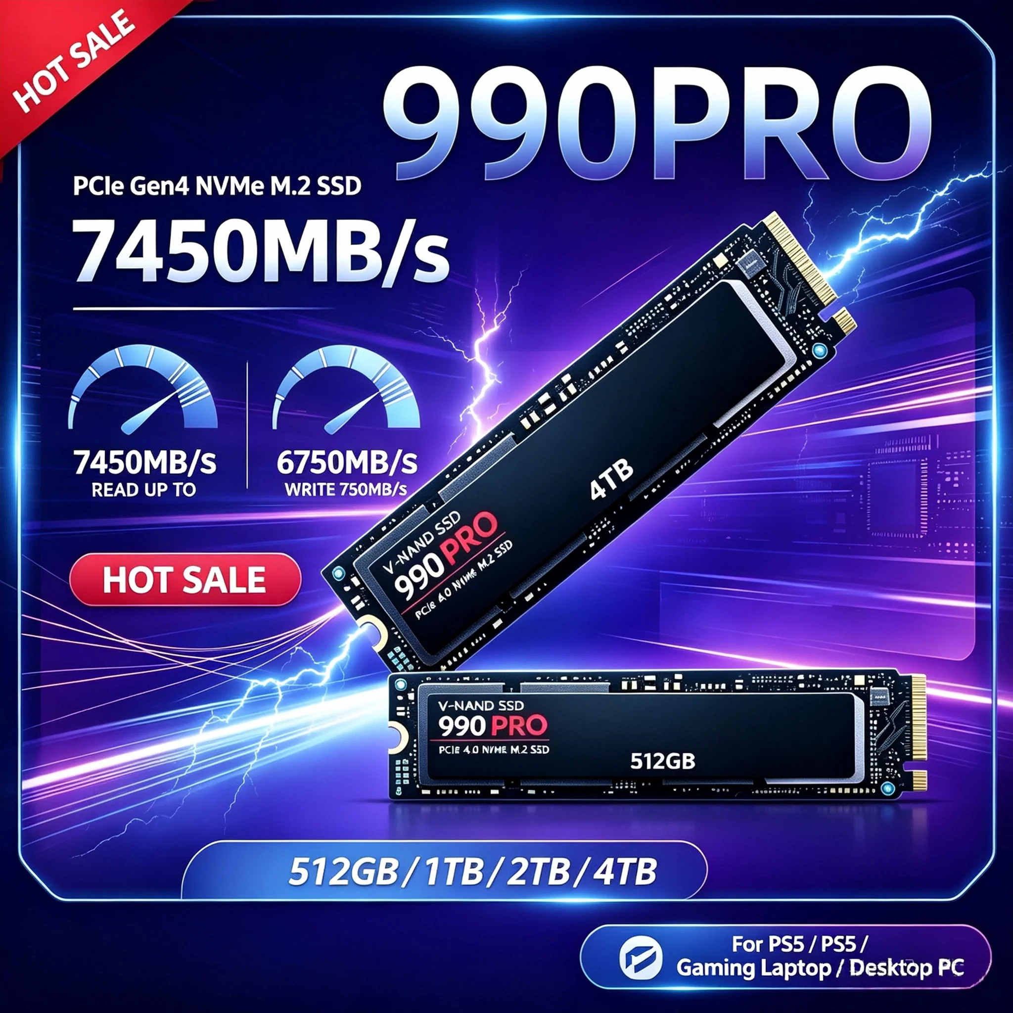 Desk Setup Ps5 - Orijinal 990 PRO M.2 2280 NVMe