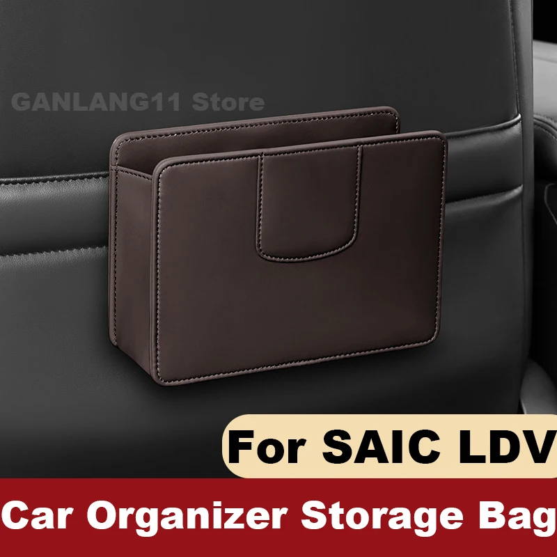 

Leather Car Organizer Storage Bag For SAIC LDV T60 G10 T60 eT60 D90 MlFA eDeliver Deliver 7 9 Terron9 G10+ V80 Auto Trash Can