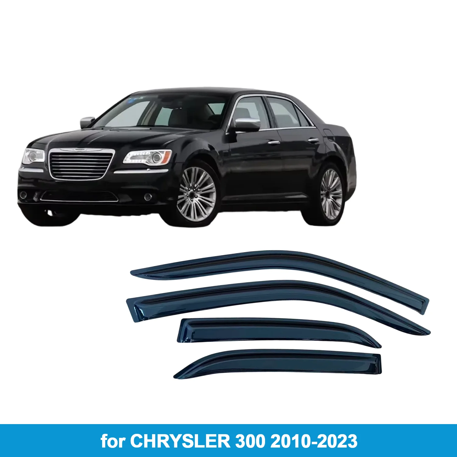 

Дефлекторы окон (ветровики) для CHRYSLER 300 2010-2023, защита от дождя, наружное крепление на липучке