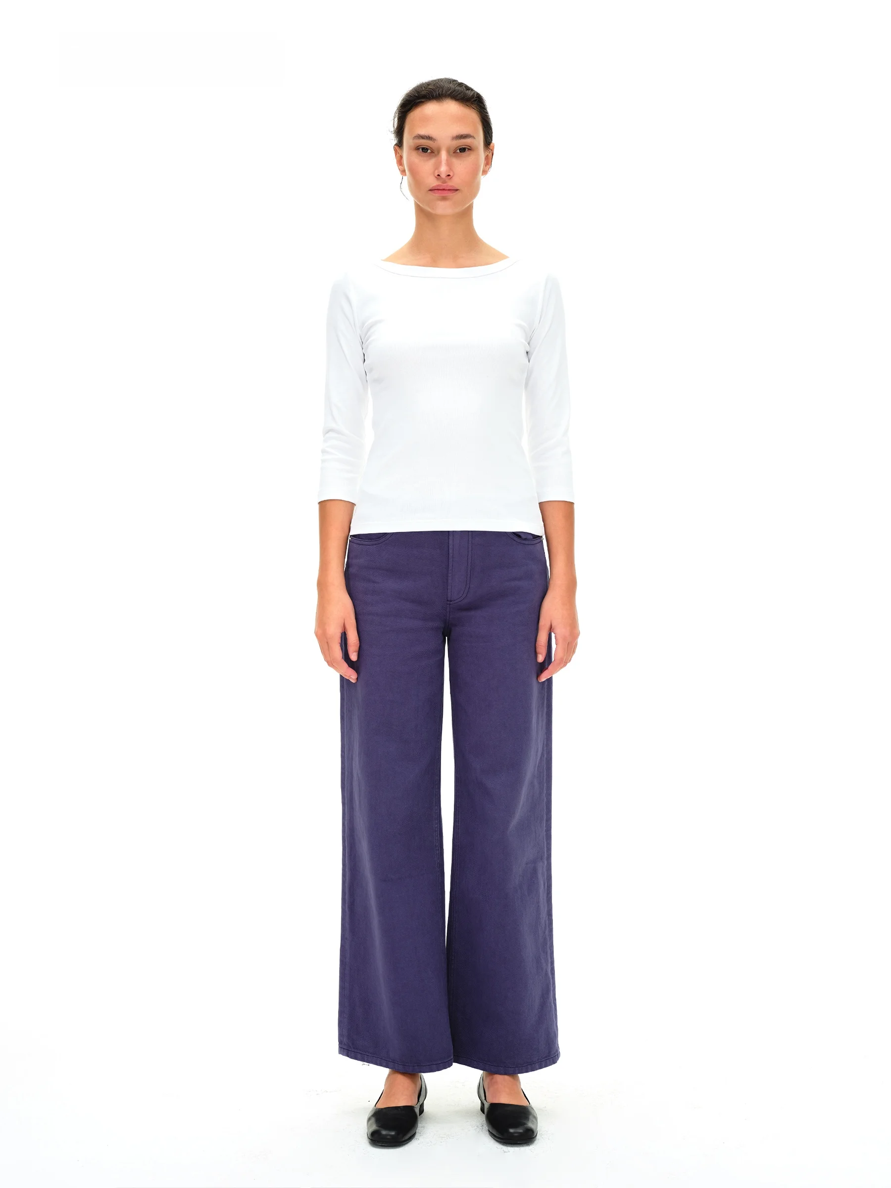 

EMM Premium Cotton Slim Fit Boat Ne Blouse Seven Sve Casual Sle Versatile Top for Women in Their Late Twenties