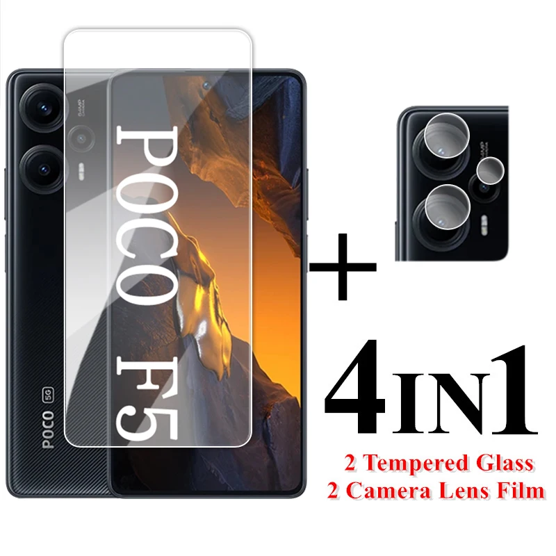 

For POCO F5 5G Glass 6.67 inch Transparent Screen Protector For POCO F5 F5 Pro Global Tempered Glass Xiaomi POCO F5 5G Lens Film