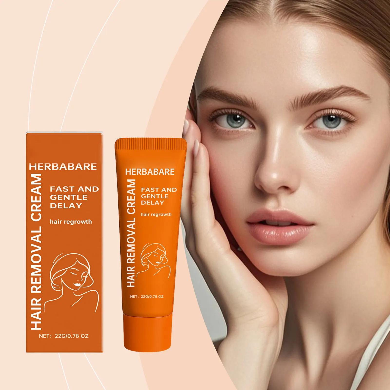كريم إزالة شعر الوجه للبشرة الحساسة للنساء، مزيل شعر الجسم، مثبط نمو الشعر، غير مهيج، آمن