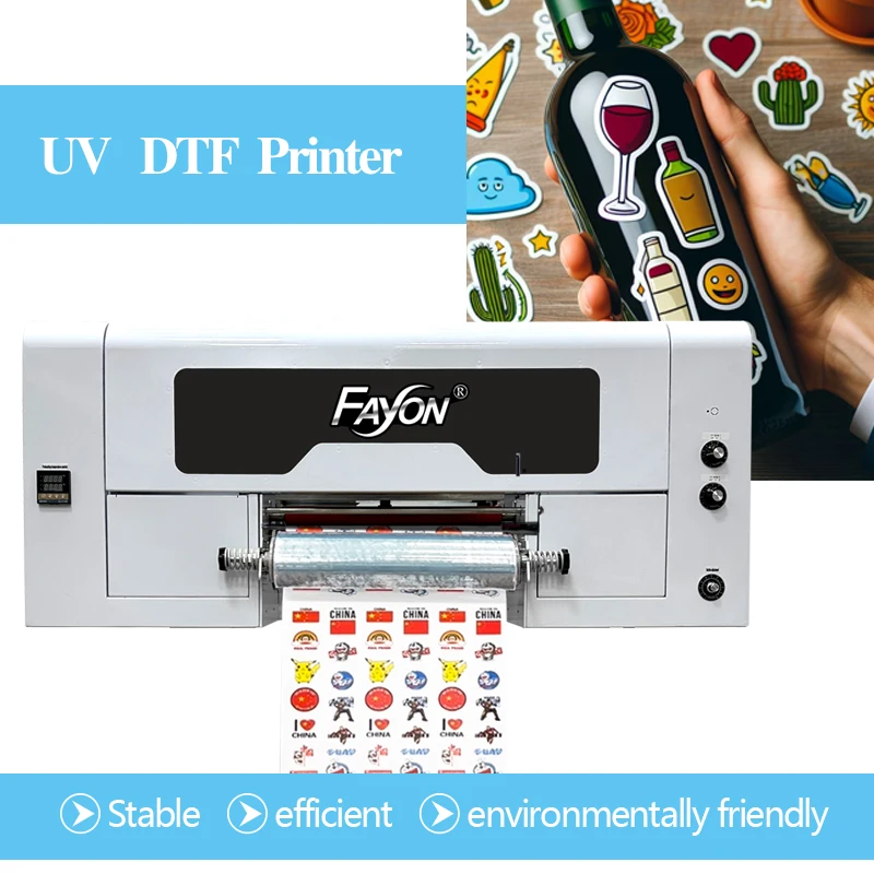 FY320 A3 UV DTF Print Machine With Double Head XP600 Cheap Long Service Life Commercial UV Crystal Dtf Printer